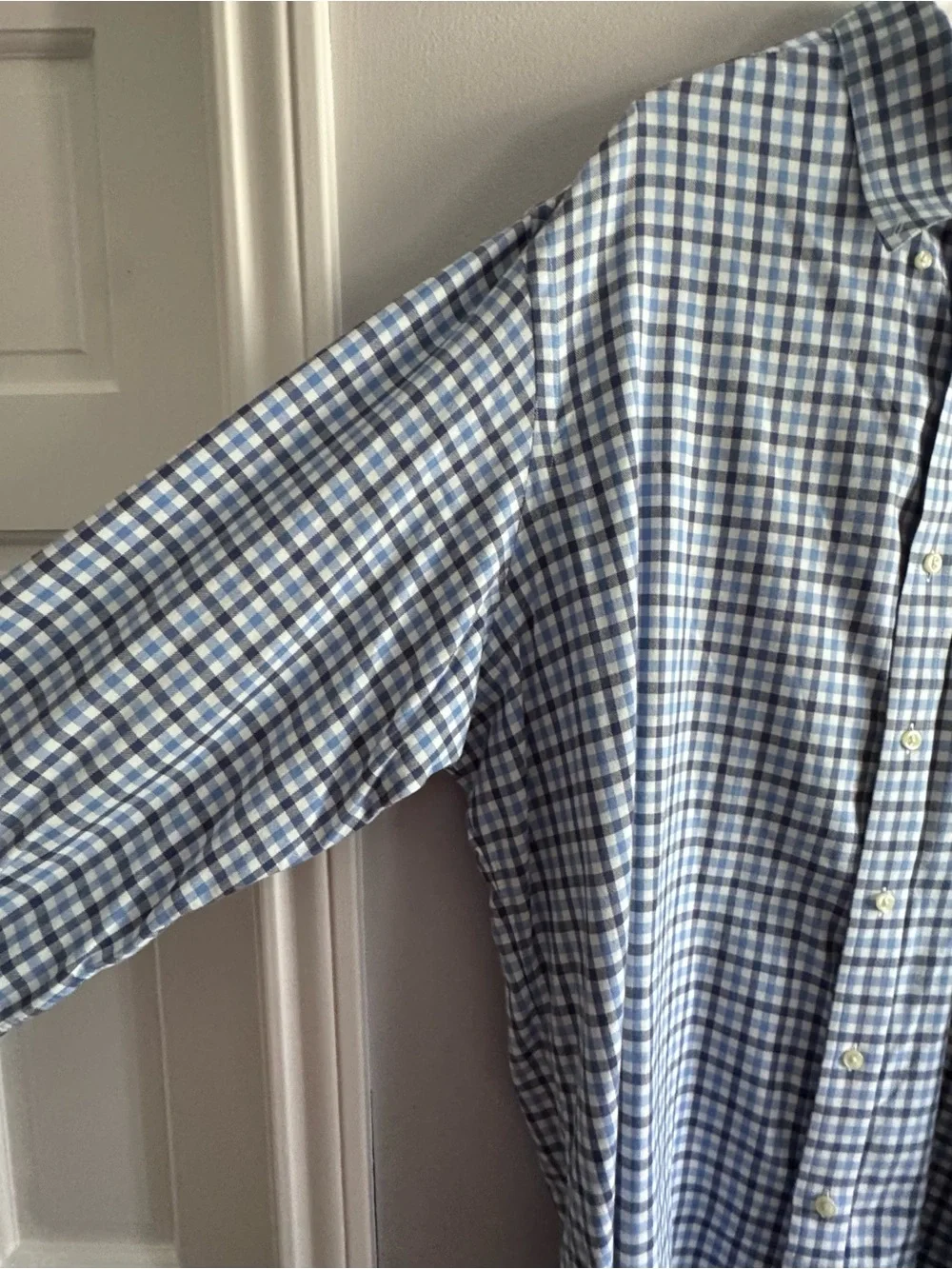 Polo Ralph Lauren Blue White Gingham Check Long Sleeve Button Down Shirt